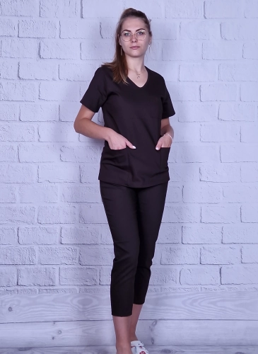 spodnie medyczne 7 8 brąz