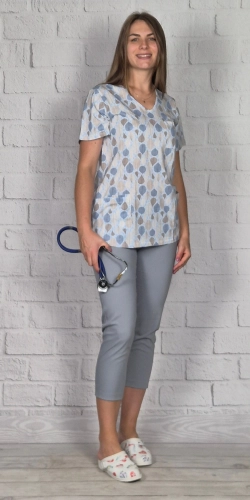 spodnie medyczne jasny szary