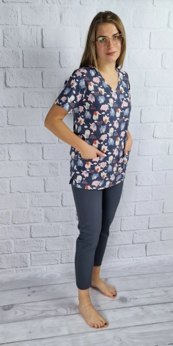 spodnie medyczne ciemy grafit