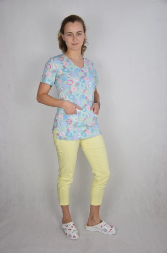 spodnie medyczne żółte