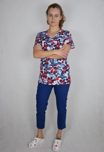 spodnie medyczne morskie