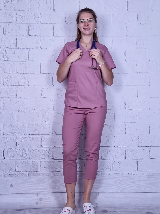 bluza medyczna brudny róż