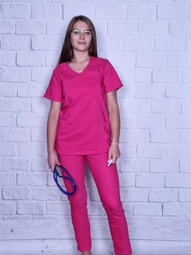 bluza medyczna malinowa