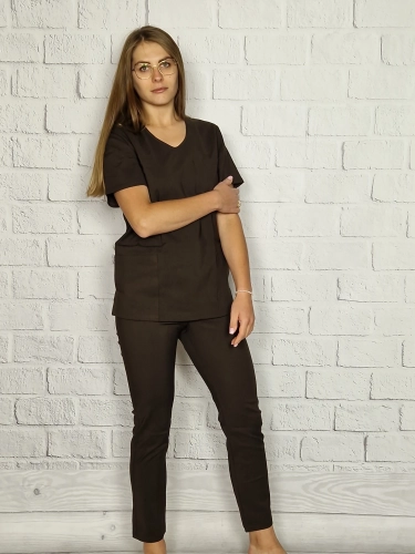 bluza medyczna brązowa