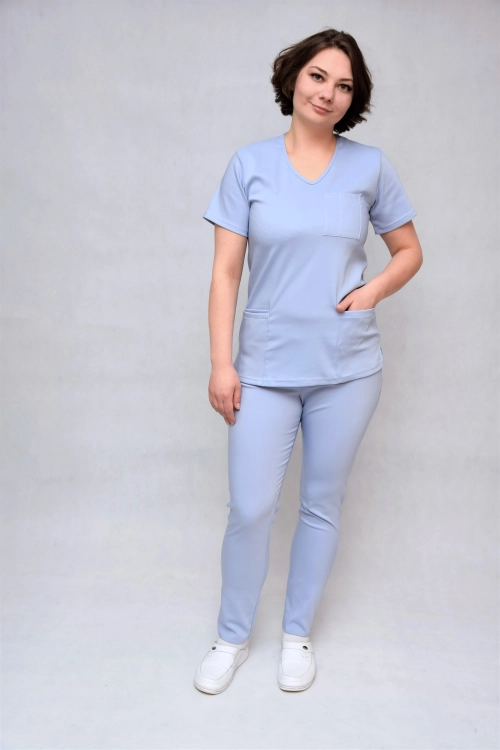 bluza medyczna niebieska