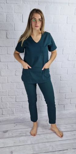 bluza medyczna ciemnozielona