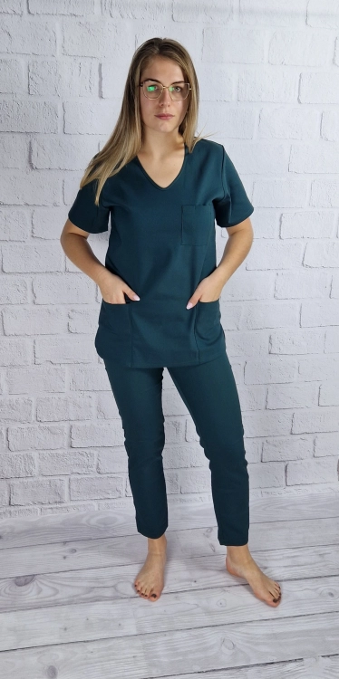 bluza medyczna ciemnozielona