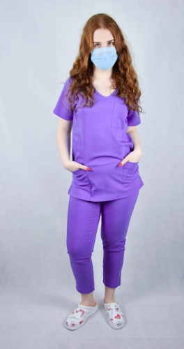 scrubs medyczny fioletowy