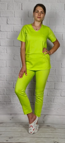 spodnie medyczne limonkowe