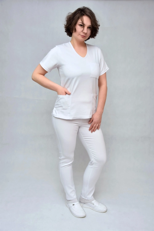 spodnie medyczne białe damskie