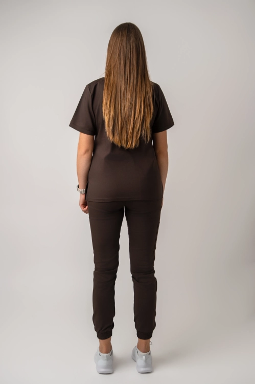 scrubs medyczny brązowy