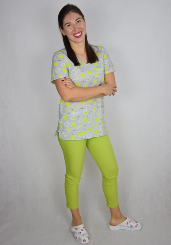 spodnie medyczne limonkowe